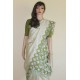 Pista green cotton silk embroidered saree
